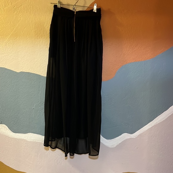 Sheer black maxi skirt with pockets - Picture 4 of 4